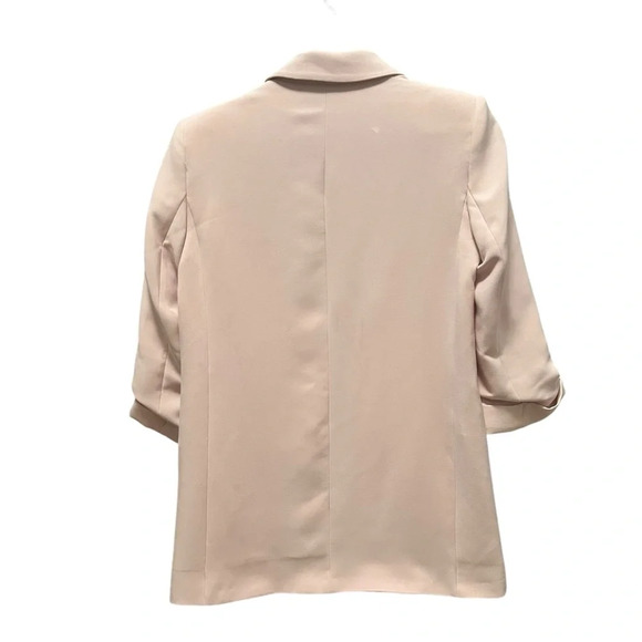 ZARA Basic Blazer Women Sand Pink Cuffed Rolled-Up 3/4 Sleeves Open Front XS NWT - Picture 8 of 13